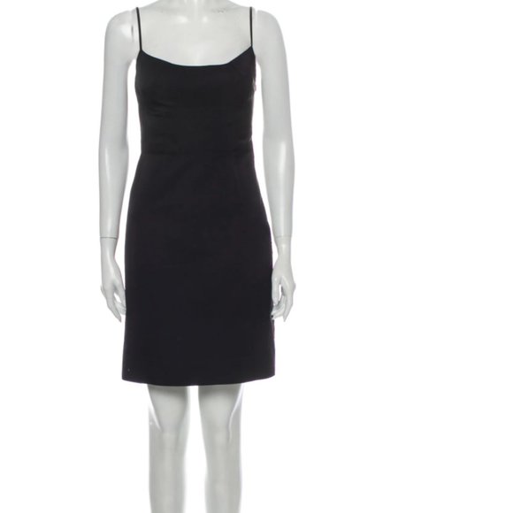 MOSCHINO Black Wool and Silk Mini Dress - Picture 1 of 7